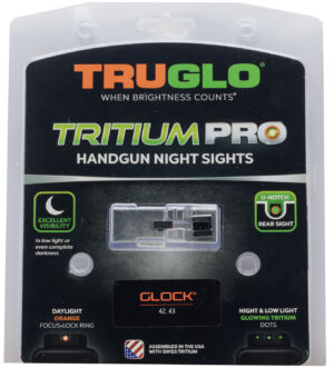 TruGlo S&W M&P Series/ SD9 SD40 Tritium Pro Black / Green Tritium Orange Outline Front Sight Green Tritium Rear Sight TruGlo S&W M&P Series/ SD9 SD40 Tritium Pro Black / Green Tritium Orange Outline Front Sight Green Tritium Rear Sight